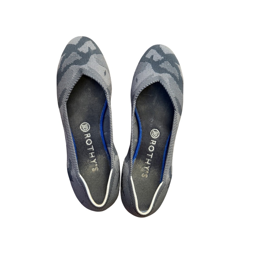 Rothy's Gray Camo The Flat Ballet Shoes Red Sole Women's 9.5